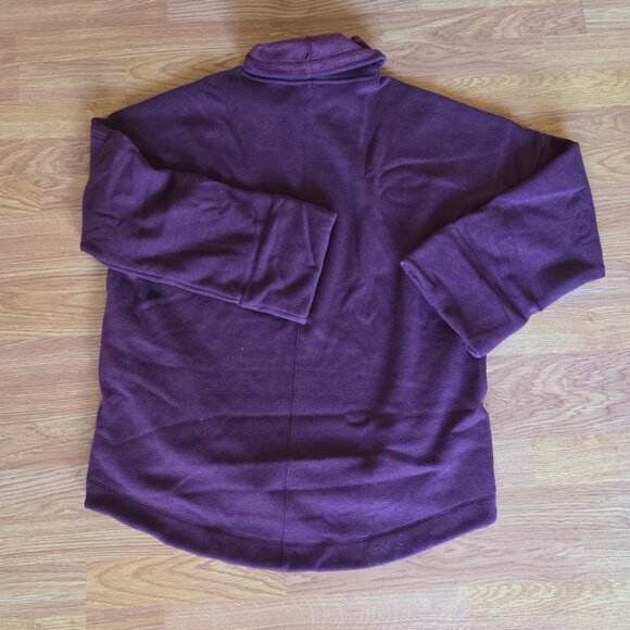 Athleta Sweatshirt M Cozy Karma Funnel Sweater Size M NWOT $129 Spiced Cabernet - Picture 7 of 7